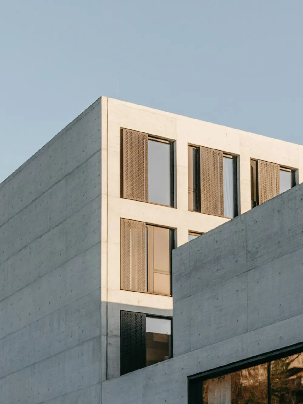 Minimalist modern concrete building facade